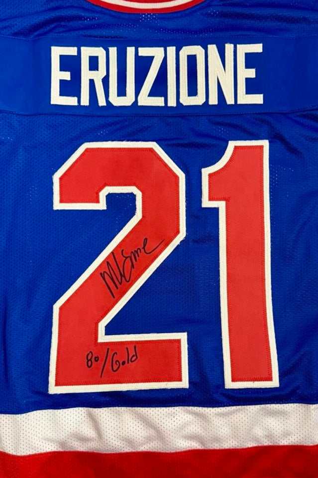 Mike Eruzione Signed Team USA Blue Jersey - JSA COA